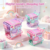 Mini chariot de magasinage pour bijoux, chariot à perles pour enfants, kit de fabrication de bracelets et colliers faits main, cadeau d'anniversaire pour fille