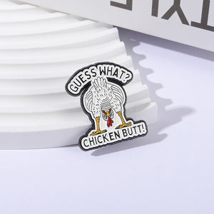 Broche de esmalte con diseño de trasero de pollo, broches con cita divertida de trasero de pollo, insignia para mochila y solapa, joyerí<span class=keywords><strong>a</strong></span> de animales, regalo para amigo - Product Image 2