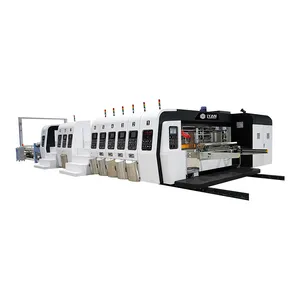 cardboard box full automatic 2 colour flexo printing slotter rotary die cutting packaging machine for sale