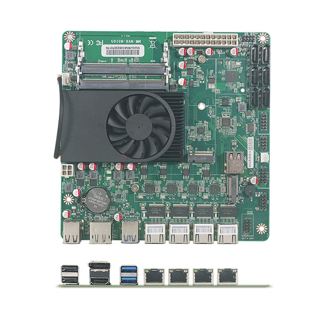 BKHD Intel N5105 ITX Industrial Motherboard Home NAS 4 Cores 4 Threads Low Power Consumption 4x2.5GbE M.2 Slot 6xSATA