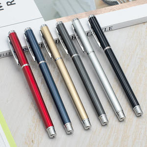 قلم جل معدني مخصص قلم حبر أسود أنيق متين مع غطاء كتابة سلسة مستلزمات مكتبية - Product Image 2