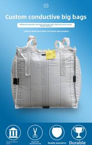 Sac en vrac FIBC conducteur antistatique de type C |   Facteur de sécurité 5:1 |   Super sac pour ciment, <span class=keywords><strong>sable</strong></span>, produits chimiques et minéraux 1000 kg - Product Image 3