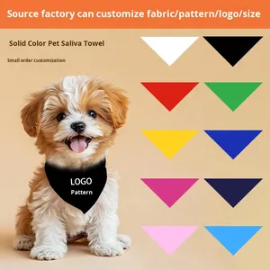 Cetak kustom kanvas hewan peliharaan warna Solid poliester segitiga Bandana gaya Ins anjing kucing Bib besar polos dasi kupu-kupu grosir - Product Image 3