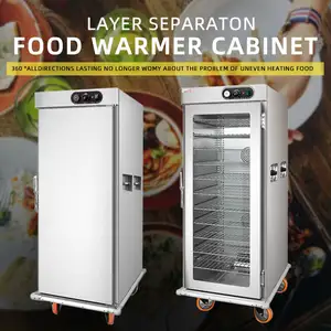 Commercial Electric Banquet Thermos Food Warmer Cart Pan Heated Holding Cabinet With Bumper Insulated Hot Food Cabinet