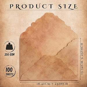 Enveloppe marron personnalisée enveloppe recyclée enveloppes vintage pour carte de voeux d'invitation d'annonce d'artisanat - Product Image 2