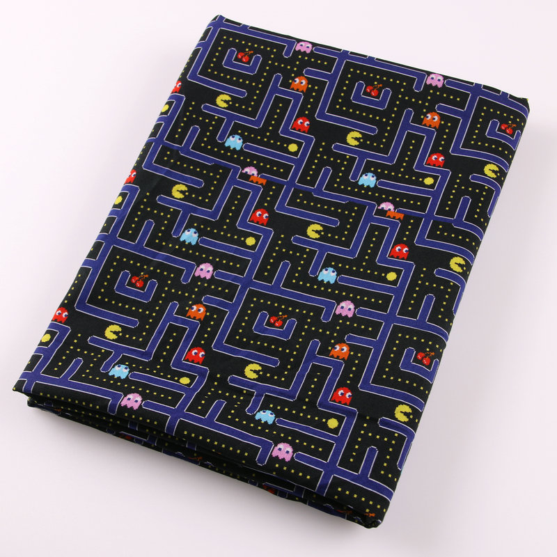 Хлопчатобумажная ткань с принтом pac man games от китайского поставщика, оптовая продажа, саржевая Поплиновая футболка 100% Органическая тканая хлопчатобумажная ткань