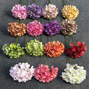 Flores Artificiales de Hortensia, de Seda y Plástico, sin Hojas, Decoración para Bodas, Arreglo para Sala de Estar - Product Image 2