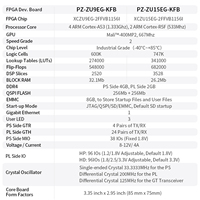 Carte de développement Puzhi ZU9EG ZU15EG FPGA Xilinx ZYNQ UltraScale + MPSOC XCZU9EG XCZU15EG Kit d'évaluation avec FMC 4K pour Linux
