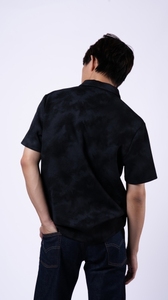 <span class=keywords><strong>Chemise</strong></span> à manches courtes en coton <span class=keywords><strong>noir</strong></span> à motifs léopard - Product Image 3