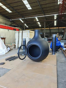 Chimenea Esférica Personalizable para Interiores, <span class=keywords><strong>con</strong></span> Ventana <span class=keywords><strong>de</strong></span> Vidrio, para Calentar <span class=keywords><strong>con</strong></span> <span class=keywords><strong>Leña</strong></span> Real, Colgante y Suspendida - Product Image 3