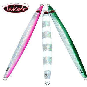 TAKEDO JY23 120g 160g 200g Long Lead Jig 3D Eyes Long et <span class=keywords><strong>T</strong></span> <span class=keywords><strong>Hin</strong></span> Vitesse de naufrage rapide Appâts de pêche Jigs Leurres Sinker - Product Image 3