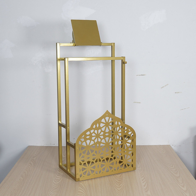 Islamic Quran and Prayer Stand Holder Muslim Metal Prayer Quran Mat Rug Holder Modern Islamic Rug Organizer Mosque Eid Gift