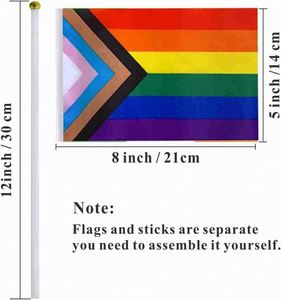 Bandera del Orgullo LGBT de Poliéster de una Sola Cara con Asta de Plástico Resistente a la Decoloración y al Desgarro - Product Image 2