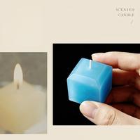 Bougie parfumée artisanale en cire de soja en forme de cube coloré, parfum lavande Bluebell, ornement d'aromathérapie pour anniversaire/fêtes