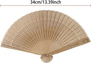 Vintage Chinese Fans Sandalwood Hollow Handheld Folding Fans With Gift <b>Bag</b> for Dancing Wedding Baby <b>Shower</b> Birthday Party Decora - Product Image 3