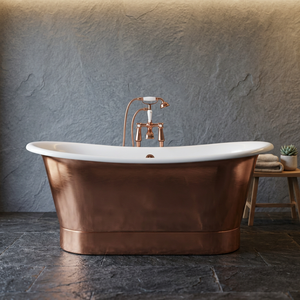 Bañera Independiente de Cobre con Patas de Gato, Lujo Ecológico, Artesanía India CH-799, Sin Tapa, Forma Irregular para Baño en Casa - Product Image 1