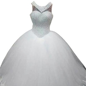 Plus Size Wedding Dress White Sweetheart Neckline High Waist Rhinestone Inlay Simple Style For Brides - Product Image 4