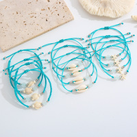 Bracelet Coquillage Thème Océan Multicolore Tressé Fait Main, Cadeau Idéal pour Couples et Meilleurs Amis, Souvenir de Voyage – Vente Chaude en Gros