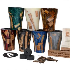 Brûleur d'encens Oud en bois et résine, fait main, écologique, à prix abordable, pour Bukhoor, Kefaf, Mubkhar, Bela, artisanat indien, design artisanal - Product Image 1