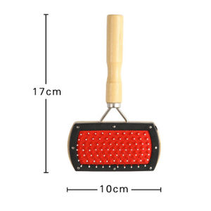 Brosse à poils pour animaux de compagnie double face de haute qualité avec manche en bois pour les animaux à poils longs et courts, peigne de toilettage - Product Image 2