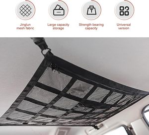 Organisateur de rangement de toit double couche en maille, filet de chargement pour toit de voiture, rangement de toit pour SUV, camionnette, <span class=keywords><strong>camping</strong></span>, voyage, road trip - Product Image 5