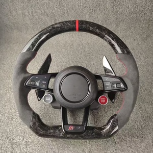 Volant sport en cuir et fibre de carbone forgée pour <span class=keywords><strong>Audi</strong></span> RS3 8Y RS4 RS5 B9.5 <span class=keywords><strong>2020</strong></span>+ - Personnalisé et chauffant - Product Image 6