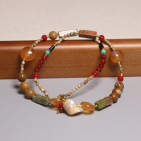 Style bohème colonne naturelle Unakite cornaline pierre collier à facettes image pierre perlée collier tour de cou pour femmes hommes