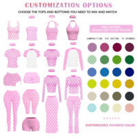 Ensemble 2 pièces personnalisé avec logo et couleur, imprimé en coton, pour femme : débardeur dos nu et pantalon capri à pois – Collection été 2026, Vente Flash
