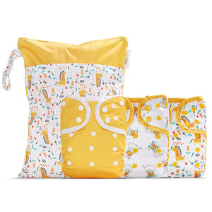 Pantaloni per pannolini di stoffa per bambini taglia unica lavabili regolabili riutilizzabili per set di pannolini tascabili per neonate e ragazzi - Product Image 1