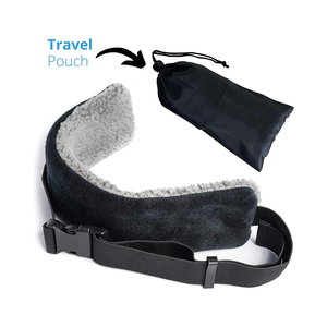 Siège d'<span class=keywords><strong>avion</strong></span> de voiture de qualité supérieure fixe soutien de la tête des yeux de sommeil doux polaire bande confortable avec 2 sangles d'extension oreiller de voyage nouveau Design - Product Image 2