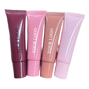 Tubo de Brillo Labial de Plástico Rosa con Tapa Abatible de 15 ml, Envase Cosmético, Botella Exprimible para Viajes - Product Image 1