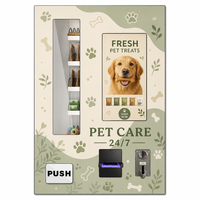 Máquina Expendedora de Pared con Pantalla Táctil de 15.6 Pulgadas, 5 Selecciones, Máquina Expendedora de Artículos para Mascotas, Pago con Tarjeta de Crédito