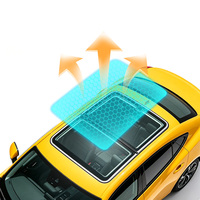 Film de protection panoramique pour toit de voiture en TPU bleu clair et noir 7,5 mil, isolation thermique et protection UV, auto-réparateur des rayures