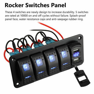 4 gang nhôm rocker bảng chuyển đổi <span class=keywords><strong>On</strong></span> Off chuyển đổi chuyển đổi với màu xanh LED, dễ dàng cài đặt 12V 24V cho thuyền xe biển - Product Image 5