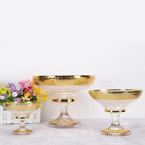 Juego de Platos de Fruta de Cristal Pintados a Mano con Cristal Dorado de Bohemia Checa, Adornos de Lujo Ligero de Alta Gama, Juego de 9 Piezas - Product Image 6