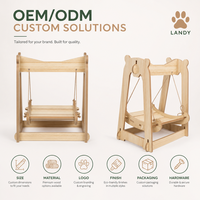 Hamac suspendu pour chat, lit balançoire en bois pour animaux de compagnie avec base stable pour chatons d'intérieur, fourniture professionnelle pour jardin et sanctuaire