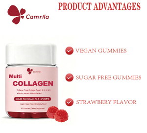 Custom Private Lable Multi Collagen 90 Sugar Free Gummy Skin Brightening Hair Nails Support High <b>Protein</b> Vegan Gummies - Product Image 3