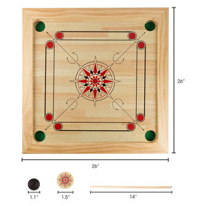 Carom stecca bastoni monete tavolo montessori educativo in legno indiano carrom carom bordo gioco al coperto giocattolo - Product Image 4