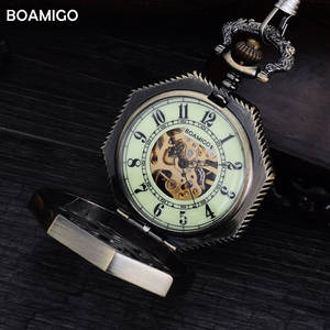 <span class=keywords><strong>Montre</strong></span> mécanique analogique squelette en acier inoxydable pour <span class=keywords><strong>homme</strong></span> BOAMIGO avec chaîne <span class=keywords><strong>argent</strong></span>ée, cadeau idéal, Reloj Hombre Antique Pocket Numbers - Product Image 2