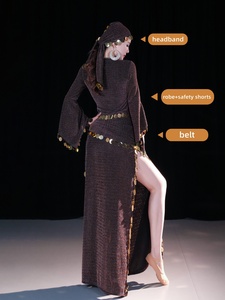 Abito per Danza del Ventre Nuova Collezione Set Stile Folk per Gruppo di Danza Orientale Costume per Danza del Ventre - Product Image 2