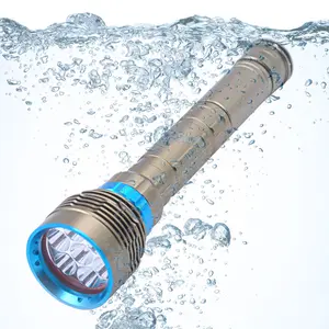 7000 Lumen LED Flashlight L2/T6 7LED Waterproof Aluminum Alloy Torch for Scuba Diving Deep Sea Cave Use IP68 Rated