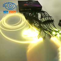 Lumière d'ambiance à fibre optique acrylique led rvb sans fil pour intérieur de voiture