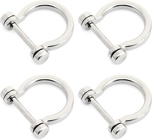 CRAFTMEMORE D Rings Screw In Shackle Horseshoe D Ring DIY <b>Key</b> Holder <b>Purse</b> Accessory For Inch Strap Pcs Silver - Product Image 1