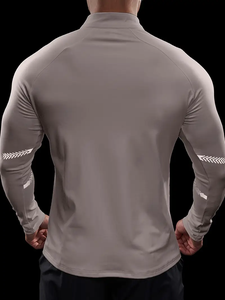 dropshipping Ultra-Breathable Quick Dry <b>Men's</b> Mid Stretch Long Sleeve <b>Jacket</b>, <b>Lightweight</b> Design Sportswear Tops <b>For</b> Spring - Product Image 2
