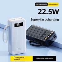 Batterie externe ultra-capacité 30000 mAh avec charge super rapide 22,5 W et chargeur mobile intégré à quatre ports