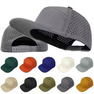 Casquette Snapback Unisexe à Visière Plate, Séchage Rapide, Imperméable, avec Trous Découpés au Laser, Logo Personnalisé, 6 Panneaux, 100% Polyester, Maille Respirante - Product Image 1