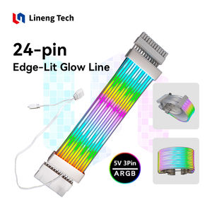 RGB PSU Cables Full White ARGB GPU Fuente de alimentación 5V3 500mm <span class=keywords><strong>Strimer</strong></span> Kit de cables de extensión Chaqueta atlética brillante de silicona - Product Image 1