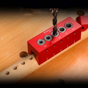 Oem Tebak W-124 Localizador de perforación para carpintería, 6/7/8/9/10mm, plantilla de centrado de 5 orificios para espigas de aluminio, guía para taladro escalonado - Product Image 5