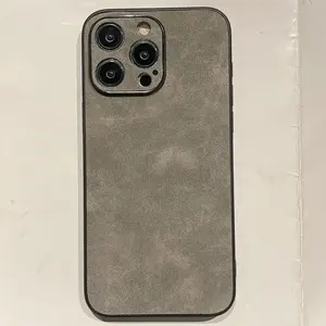 Étui de téléphone en cuir suédé d'agneau antichoc de luxe pour iPhone 15 14 13 12 11 Pro Max XS X XR 7 8 Plus SE3 housse de pare-chocs en Silicone - Product Image 6