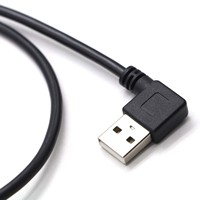 Câble d'extension USB 3.0 mâle vers femelle à angle droit 90° en PVC avec conducteur en cuivre pur et trous de fixation pour ordinateur